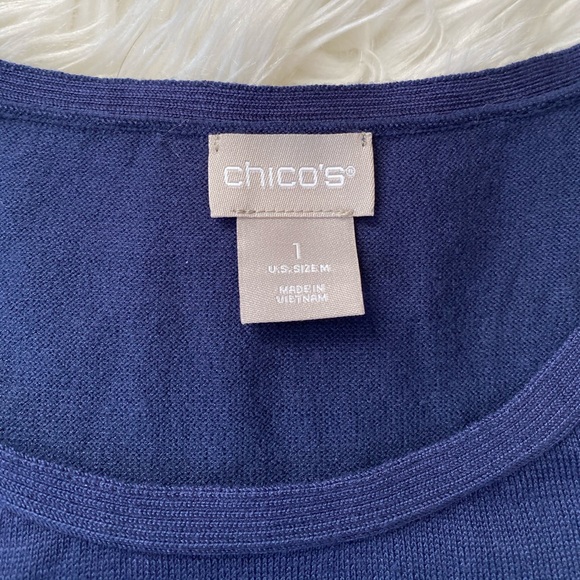 {Chico's} Sleeveless Knit Sweater Tank in Navy - Women's Medium (1) - Picture 2 of 7